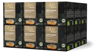 Produktbild von Tchibo Qbo Caffè Crema Jabana Yirga Premium Kaffeekapseln, 144 Stück - 18x8 Kapseln (Caffè, Intensität 03/10, hocharomatisch), nachhaltig, -Siegel, aus 70% nachwachsenden Rohstoffen¹