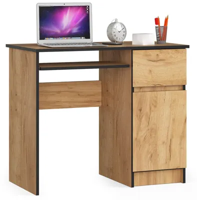 Image de Bureau d'ordinateur 90 cm | Bureau | avec tiroir pour clavier et espace de rangement