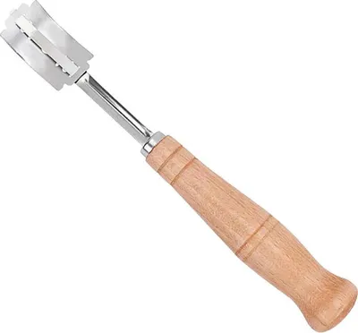 Obrázek produktu pro INF Nerezový nůž na chléb s 5 čepelemi a koženým pouzdrem - Dřevěná rukojeť