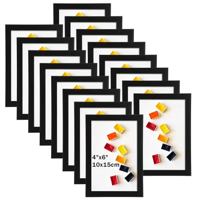 Image de Ditwis, lot de 16 cadres photo noirs, format 10x15 cm, pour photos et biographies
