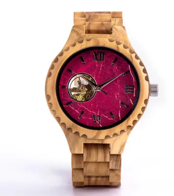 Produktbild von Edenhölzer Holzuhr Herren Armbanduhr Automatik Mistique Holzarmband