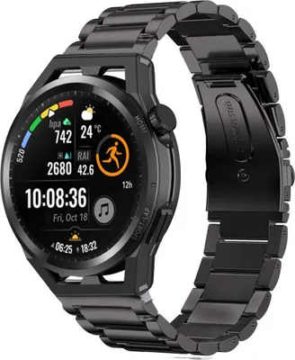 Produktbild von Strap-it Huawei Watch GT Runner Titanarmband (Schwarz)