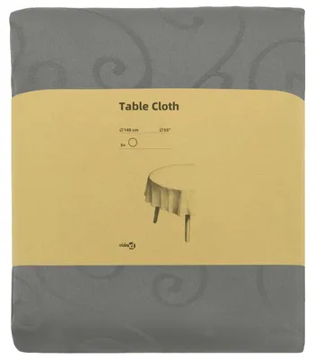 Image de vidaXL, nappe ronde, lot de 5, gris clair, diamètre 140 cm