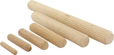 Produktbild von Jowe Holzdübel 8mm - Länge 60mm, Riffeldübel für eine starke Holzverbindung, Dübel aus Buche, gerillt - 1000 Stück