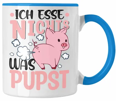 Produktbild von Veganer Tasse Geschenk Ich Esse Nichts Was Pupst Vegan Geschenkidee Lustiger Spruch Vegane Lebensweise Veganerin (Blau)