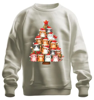 Produktbild von Katzen Weihnachtsbaum Katzenbesitzer - Weihnachten Sweatshirt Pullover, Natur, S