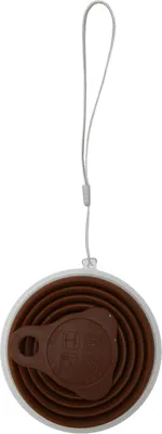 Produktbild von Zusammenklappbarer Silikonbecher mit Deckel, wiederverwendbar, lebensmittelecht, für Reisen im Freien, braun