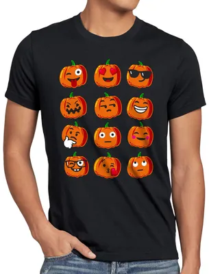 Produktbild von BaumwolleCloud Kürbis Smiley Herren T-Shirt kürbisköpfe halloween