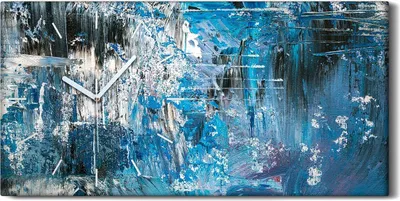Produktbild von Wanduhr Uhr Wandbild Leinwand Geräuschlos 60x30 Malerei Abstrakte Kunst - weiße Hände