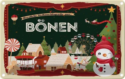 Produktbild von vianmo Blechschild 12x18 cm Weihnachten aus BÖNEN