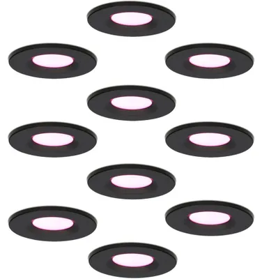 Produktbild von hoftronicsmart LED Einbaustrahler 6W 450lm RGBWW IP65 Schwarz 10er Set
