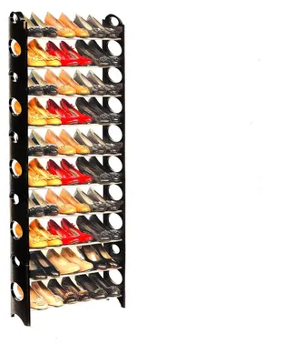 Produktbild von Grafner® Schuhregal auf 10 Ebenen für 30 Paar Schuhe Schuhständer individuell aufstellbar