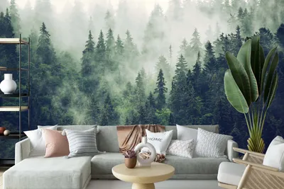 Produktbild von DECO WALLS Fototapete Kinderzimmer Wald im Nebel - Außergewöhnliche Haltbarkeit XXL 197x296 cm