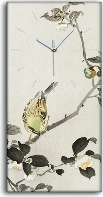 Produktbild von Wandbild Leinwand Bilder Wanduhr 30x60 Malerei Asiatischer Zweig Tier Vogel - weiße Hände