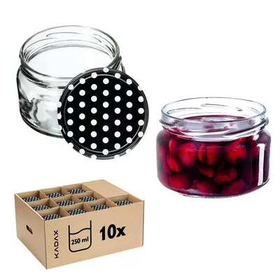 Obrázek produktu pro KADAX malé zavařovací sklenice 250 ml, sklenice na džem s víčkem, vzduchotěsné sklenice na dárky