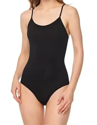Productafbeelding van 6-delige set damesbody's, zwart, mouwloos, met spaghettiträger, model K-35