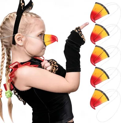Productafbeelding van Jojofuny realistische papegaaienneuzen van vinyl - Set van 5 - Rekwisieten voor cosplay - Feesten