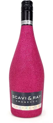 Produktbild von Scavi & Ray Prosecco Frizzante 0,75l (10,5% Vol) - Bling Bling Glitzer Glitzerflasche Flaschenveredelung für besondere Anlässe - Hot Pink -[Enthält Sulfite]