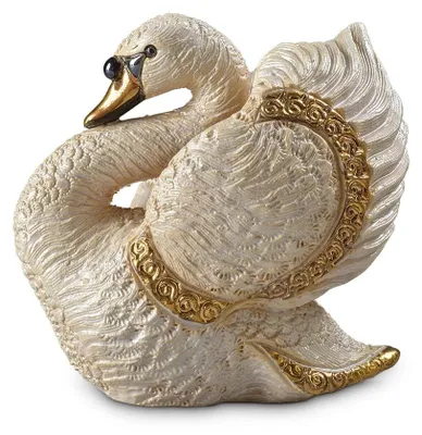 Obrázok produktu pre Ručne vyrobená porcelánová figúrka – biely labuť