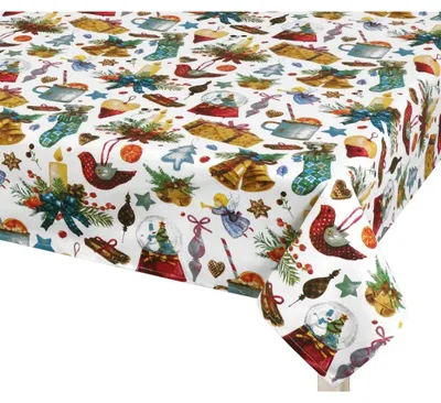 Zdjęcie produktu dla Obrus BOŻE NARODZENIE – 120 x 140 cm – czerwony, zielony, biały