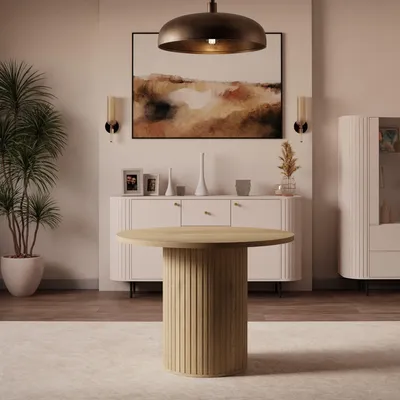 Produktbild von Ovalio Esstisch Typ 204 Tisch ausziehbar 100-188 cm Wohnzimmer Esszimmer Modern Farbwahl Sandbeige, Cremona-Eiche und Dunin-Eiche