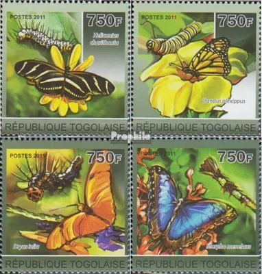 Produktbild von Briefmarken Togo 2011 Mi 3899-3902 (kompl.Ausg.) postfrisch Schmetterlinge