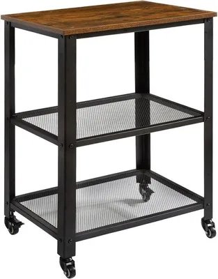 Obrázek produktu pro Servírovací vozík se 3 policemi v industriálním stylu, 60 x 40 x 81 cm
