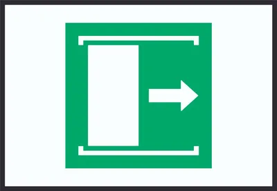 Produktbild von Schiebetür öffnet nach rechts Symbol A1 Rückseite selbstklebend Schild