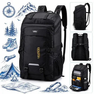 Immagine prodotto di Zaino tattico da outdoor – capacità da 36 a 55 litri – unisex – impermeabile – sistema MOLLE – stile militare – poliestere