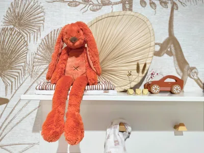 Image de Happy Horse Doudou lapin Richie boîte à musique orange cadeau bébé