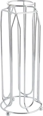 Produktbild von AXENTIA Kapselständer für 30 Kapseln, verchromter Stahl, Maße: Ø 9,5 x H25 cm, Turm-Design, 5 Schienen je 6 Kapseln,