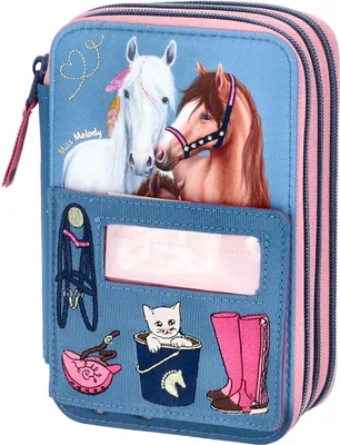 Zdjęcie produktu dla Depesche piórnik 3-komorowy Miss Melody MY LITTLE FARM niebiesko-różowy