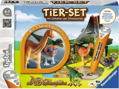 Produktbild von Ravensburger tiptoi Spielfigur Tierwelt Set Im Zeitalter der Dinosaurier 00746