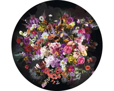 Produktbild von Glasbild Blumenstrauß I Ø 50 cm