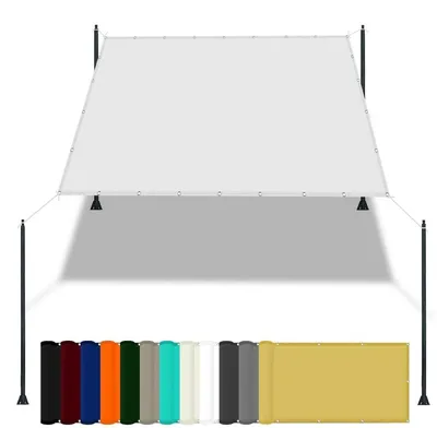 Immagine prodotto di Tenda da sole rettangolare, 2,4 x 4,2 metri, bianca, impermeabile, con protezione UV