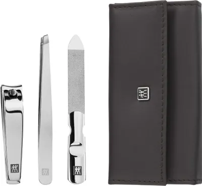 Produktbild von Zwilling CLASSIC INOX Druckknopf-Etui, braun, 3-tlg.