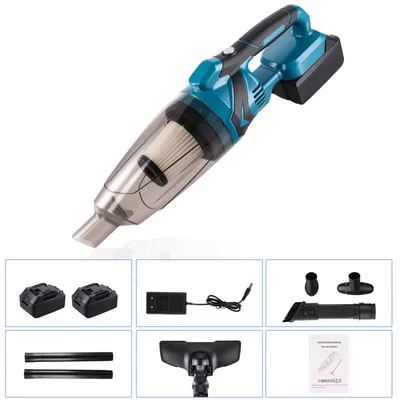 Produktbild von Kabelloser Staubsauger - 6-in-1 Stielstaubsauger - 18 V - 0,5 l Staubbehälter - Für Auto und Haushalt - Tierhaarentfernung - 2 Akkus mit Ladegerät