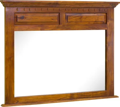 Image de MASSIVMOEBEL24 | Miroir 110x87cm - Bois d'acacia laqué (Miel) - OXFORD #0328