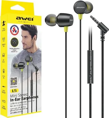 Zdjęcie produktu dla Słuchawki AWEI stereo 3,5mm L5 czarny