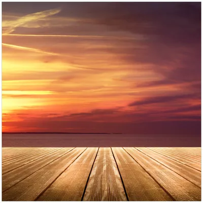 Produktbild von Wallario Magnet für Kühlschrank / Geschirrspüler, magnetisch haftende Folie - 60 x 60 cm, Motiv: Steg am See - Sonnenuntergang und roter Himmel