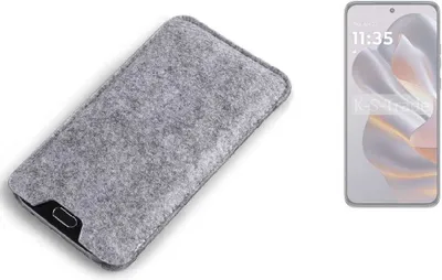Produktbild von K-S-Trade Filz Handyhülle kompatibel mit Motorola Edge 50 Neo Schutzhülle Filztasche Filz Tasche Case Sleeve Handy Hülle Filzhülle grau