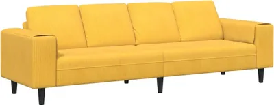 Obrázok produktu pre vidaXL Pohovka Svetložltá 250 x 77 x 76 cm Velúrová látka