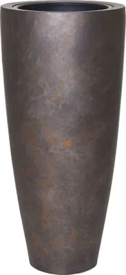 Produktbild von VIVANNO Pflanzkübel Fiberglas CITY Rund, Quarzgrau seidenmatt mit Muster - 37x80 cm