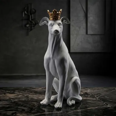 Immagine prodotto di Mauro Ferretti scultura cane Dog White 20x12,5x33 cm oro bianco