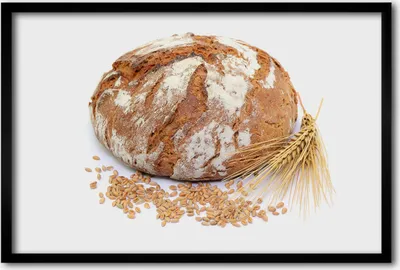Produktbild von Bild 60x40 MDF-Rahmen, Wandkunst Brot und Weizen