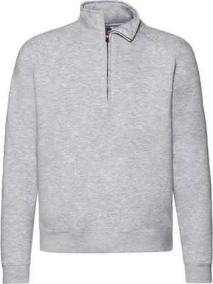 Image de Fruit of the Loom 62-032-0 | Sweat Zip Neck Raglan Premium - Couleur : Heather Grey - Taille : XL