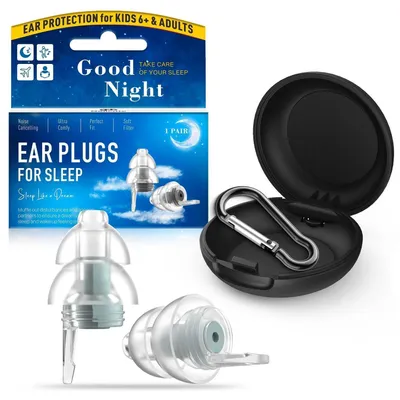 Image de Bouchons d'oreille pour le sommeil, protection auditive contre les ronflements, réduction du bruit, silicone, gris clair, 1 paire