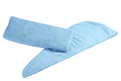 Produktbild von Omgoods – Set aus 2 schnell trocknenden Badetüchern mit Haartuch, blau