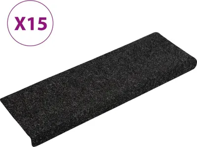Obrázek produktu pro vidaXL Samolepicí rohože 15 ks 65x21x4 cm Černá Obdélníkový okraj