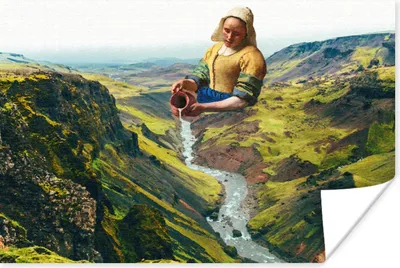 Produktbild von MuchoWow® Poster Milchmädchen - Wasser - Kunst 120x80 cm - Bilder